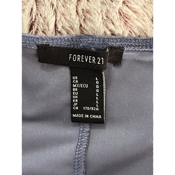 Forever 21‎ Womens Velvet Slip Dress With Lace Trim & Side Slit In Blue - Picture 3 of 15